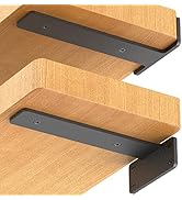 6 Pack Floating Shelf Brackets, 6 Inch Heavy Duty Industrial Shelf Bracket, Black Metal L Bracket...
