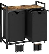 LAATOOREE Laundry Hamper, Two-Color 2 × 48L Laundry Basket with 2 Removable Laundry Sorter Bags a...