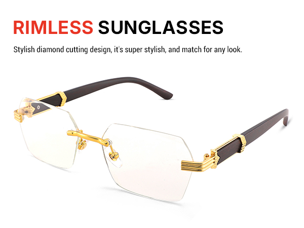 rimless sunglasses