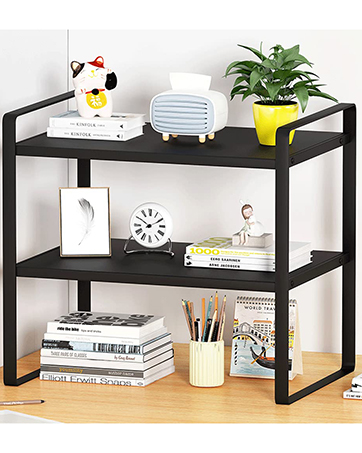 Desktop Organizer Shelf Office Storage Rack Computer Desk Bookshelf Adjustable Display Shelf