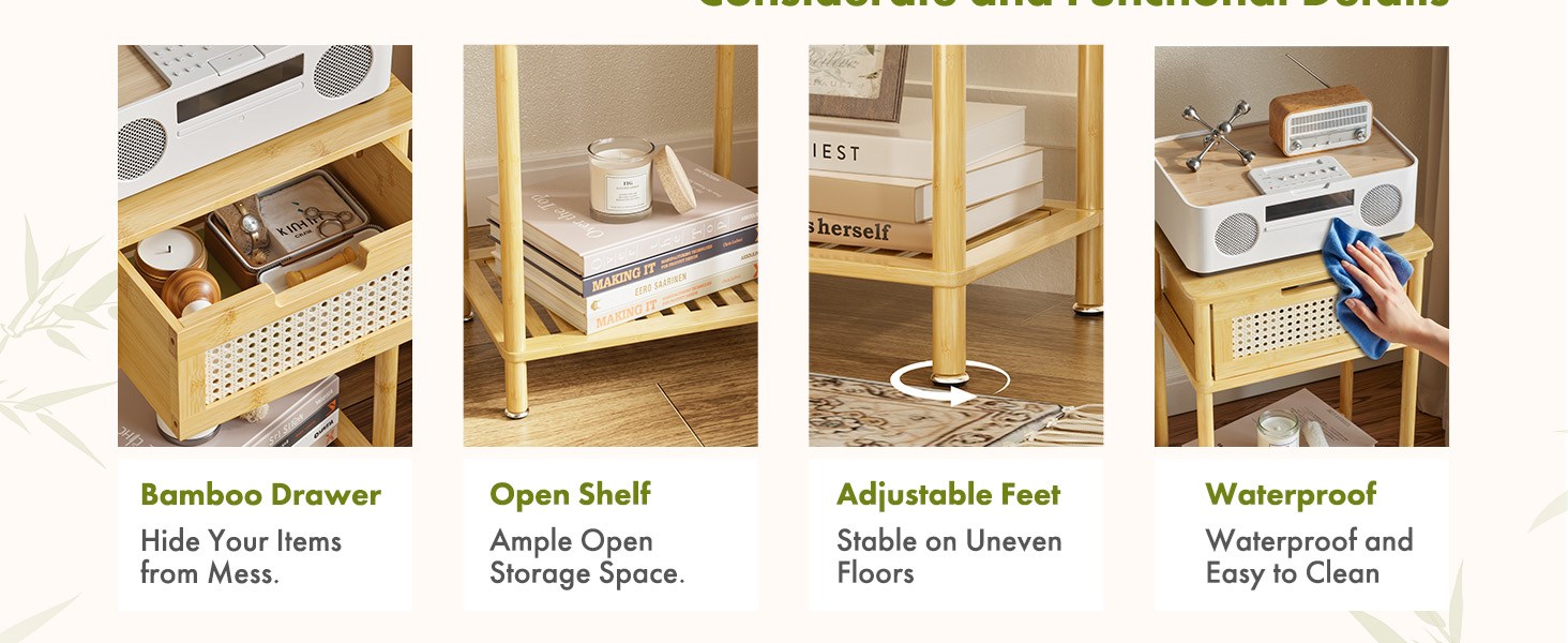 Spacious Storage Drawers