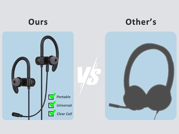 lightweight and compact USB-C Earbud with Boom Mic for Computers
