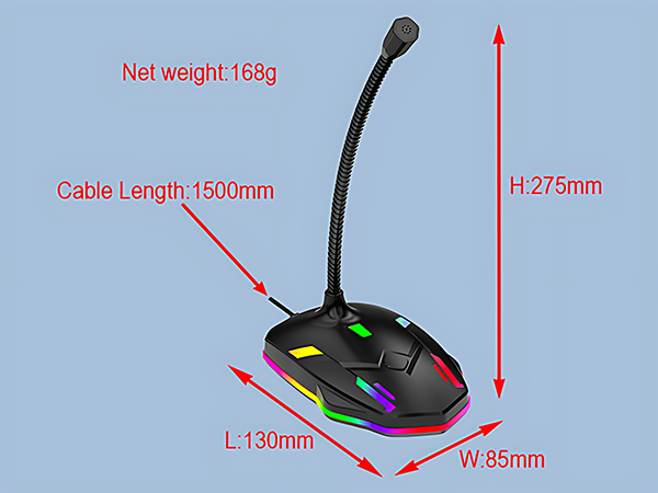 Blapsuro M9 USB Computer Microphone with Mute Button&amp;amp;RGB Glowing Light Compatible with PC Laptop
