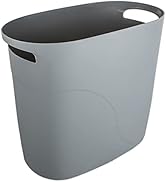 JiatuA Plastic Small Trash Can Slim Waste Basket with Handles 3.2 Gallon Narrow Garbage Container...