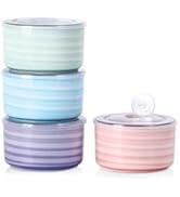 Selamica Ceramic Bowls with Lids, 8 OZ Small Serving Bowls with Lids for Food Storage, Prep, Picn...