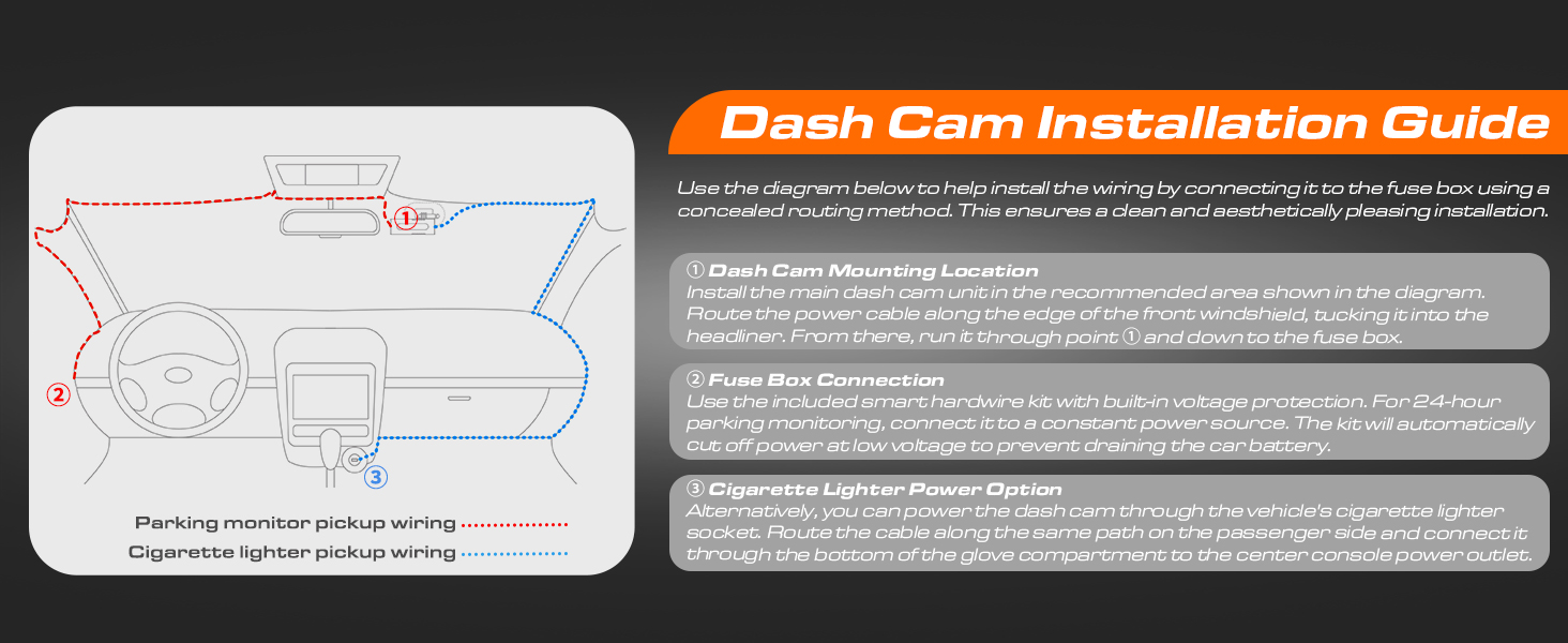 dash cam installation guide-plug and play super easy installation