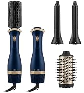 4 in 1 Hot Air Brush Set, Hair Styler with Curling &amp; Straightening Heads | 4 heat settings, volum...