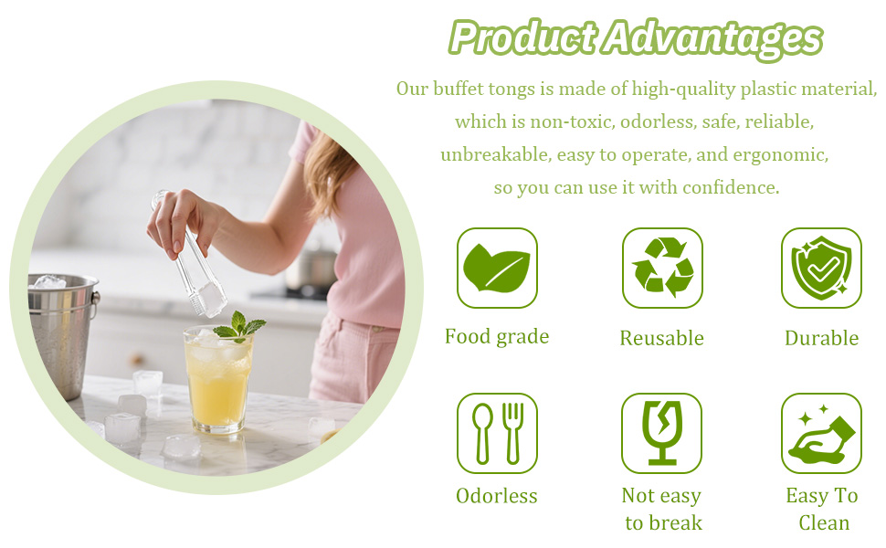 8 PCS Plastic Serving Tongs