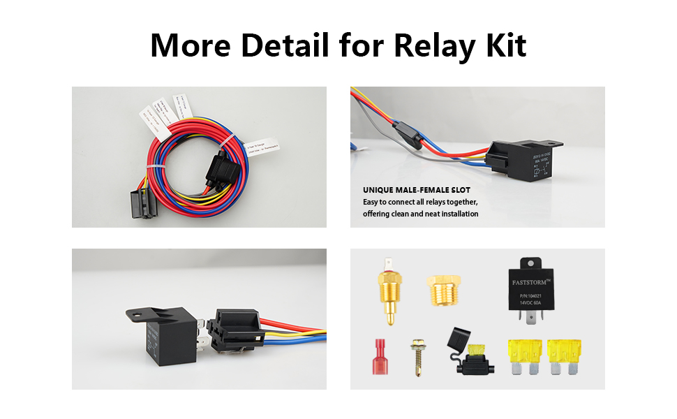 Electric Fan Relay Kit Thermostat Radiator Fan Sensor Switch
