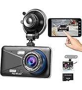 Avokadol Dash Cam Front and Rear, Dual Car Camera with 32G SD Card 4''IPS Touch Screen, 1080P Das...