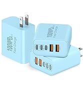 QZIIW USB C Wall Fast Charger Block, 100W 5-Port Type C Fast Charging Block 3 Pack-PD Power Charg...