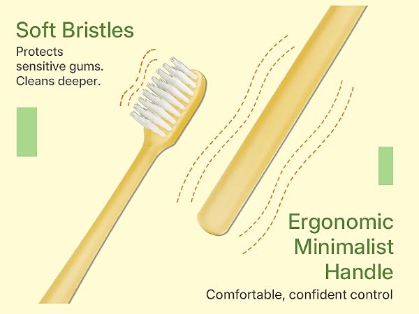 Soft-bristle disposable toothbrush, ergonomic handle, travel, bulk packs 40/100/200/400