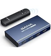 HDMI Switch 3 in 1 Out 4K@60Hz, GANA HDMI Splitter Switcher with Remote, Aluminum HDMI 2.0 Switch...