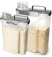 Komzon Rice Storage Containers, Airtight Cereal Containers Storage 20+10 lb, BPA Free Rice dispen...