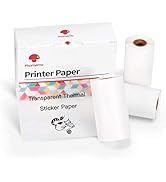 Memoqueen Adhesive Transparent Thermal Labels, Black on Clear Sticker Paper, Compatible for Phome...