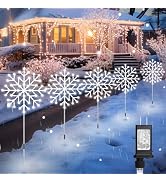 Brightown Snowflake Lights Outdoor, 10 Large Snowflake Christmas Pathway Lights Outdoor Christmas...