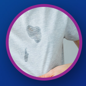 Image of a greasy stain on a grey tee shirt