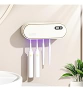 Multi-Function Toothbrush Holder, Electric Toothbrush Holders with Smart Drying &amp; Cleaning, Recha...