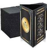 FLKQC Table Tent Triangle Menu Holders 4" x 6", 30 Pack 3-Side Leatherette Picture Frames, Menu C...