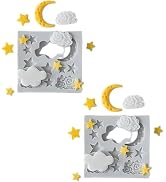 2 Pieces Moon and Stars Silicone Mold for Chocolate, Candy Chocolate Fondant Polymer Clay Molds f...