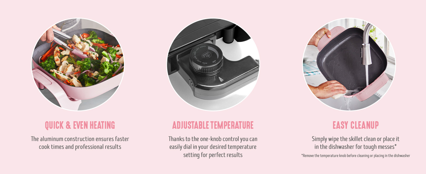 GreenLife, Ceramic Nonstick, PFAS-Free, Non-Toxic, Electric Skillet, Electrics