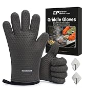 KITCHEN PERFECTION XL Silicone Oven &amp; Griddle Gloves -Extreme Heat Resistant BBQ &amp; Grilling Glove...