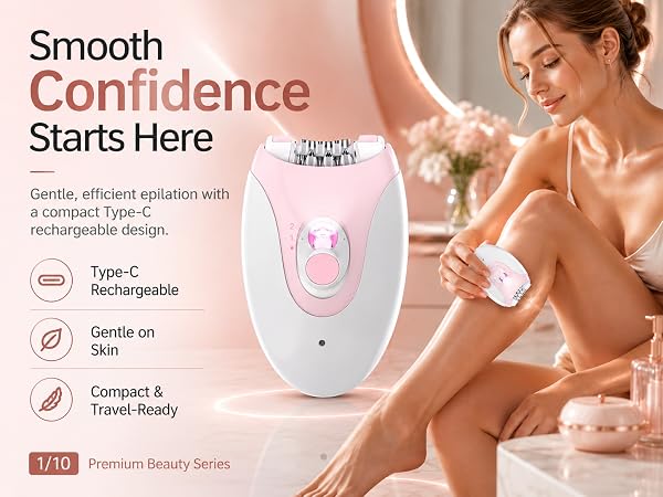 Gentle efficient epilation with a compact Type-c rechargeable design