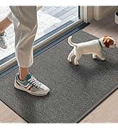 LEKEEPGO Door Mat 17"x29", Door Mat Indoor Entrance, Non Slip Rubber Backing Front Door Mat Washa...