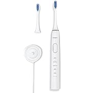 SprinJene Sonic Electric Toothbrush with Wireless Charger and 2 Replacement Heads- 2000 MAH Recha...