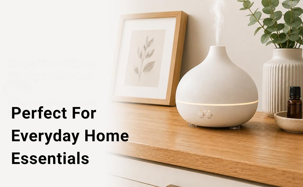 ouble-sided grip feet help keep essential oil diffusers stable and secure on smooth surfaces