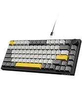 ATTACK SHARK Hot Swappable Mechanical Keyboard,75% TKL RGB Backlit Wired Gaming Keyboard with Kno...