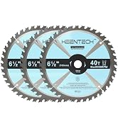 KEENTECH 6-1/2 Inch Woodworking Circular Saw Blade 40T 3-Pack, Tungsten Carbide Tipped, ATAF Grin...