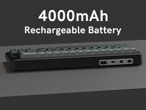 60 Mechanical Keyboard Wireless with Knob, Black Gaming Keyboard,USB-C/BT5/2.4G RGB Hot Swappable