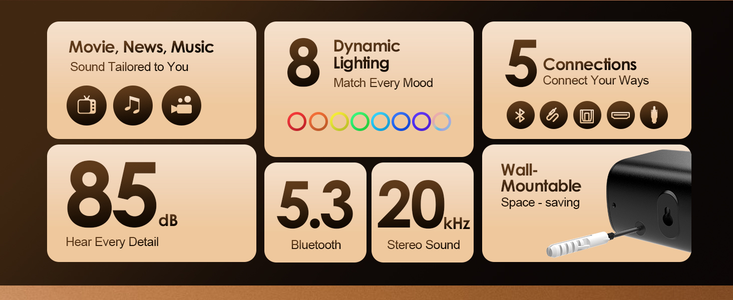 Rythflo sound bar for smart tv