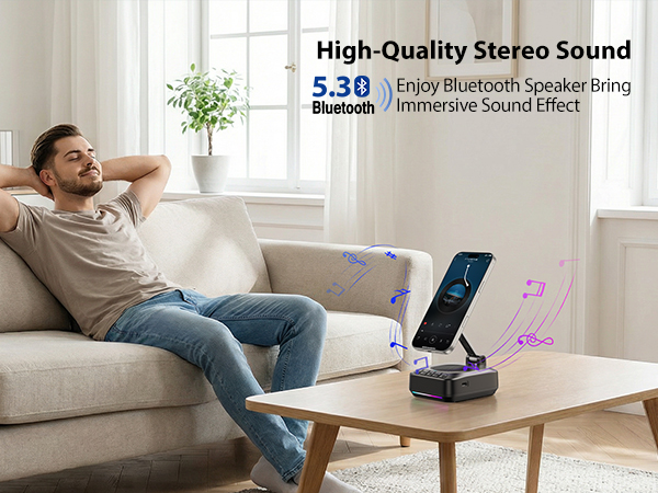 phone stand with bluetooth speaker