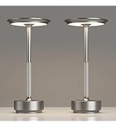 TBBGA 2 Pack Rechargeable Cordless Table Lamps, Portable 5000mAh Battery Table Light, 3 Color Ste...