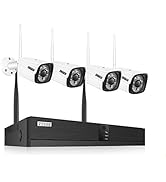 Eversecu 4CH Smart Wireless Security Camera System 4pcs 1080P 2MP Outdoor Cameras & DVR Kit Suppo...