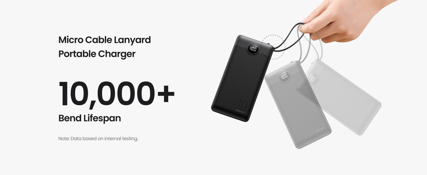 Durable cable, 10,000+ bend life