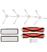 Pwshymi Robot Vacuum Mop Brush Kit,, Brush Filters White Flat Comb Kit for Mijia 1C for F9 Replac...
