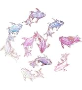 100Pcs Cute Mini Shiny Miniature Resin Goldfish Figurines Garden Accessories Miniature Goldfish D...