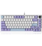 DAIDAI AK820 75% Wired Gasket Mechanical Keyboard with Volume Knob - South Facing LED - Poron Foa...