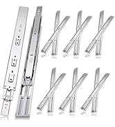 JI2OOYI 22 Inch 6 Pairs (12pcs) Soft Close 3 Fold Full Extension Ball Bearing Side Mount Drawer S...