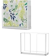 2 Pack Acrylic Napkin Holder, Clear Upright Napkin Dispenser with Non-Slip Pads, Disposable Paper...