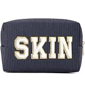 MAGEFY Small Makeup Bag Corduroy Cosmetic Bag for Women Makeup Pouch with Slip-in Pockets Cute Pr...