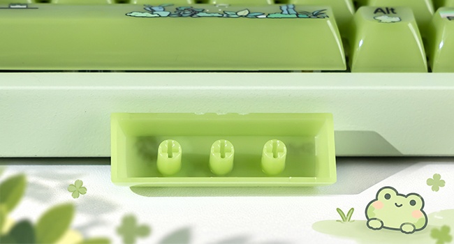 Jelly Green Frog Keycaps, Custom Clear Shine Through Keycaps, Cute Keycaps