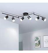 6 Ways Track Lighting, Rotatable Heads Track Light Kit, Track Lighting Fixtures Ceiling with Acry...