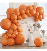 Orange Balloons Arch Kit, 133pcs Fall Balloons in Different Sizes 36in 18in 12in 10in 5in with Pa...