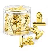 GOOLADA 24Pcs Gold Push Pins Clips, Bulldog Clips Thumb Tacks, Metal Pushpin for Bulletin Board, ...