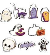 OHOME Halloween Party Favors - 9 PCS Metal Cookie Cutters Kit Shaped in Bat Ghost Cat Pumpkin Cof...