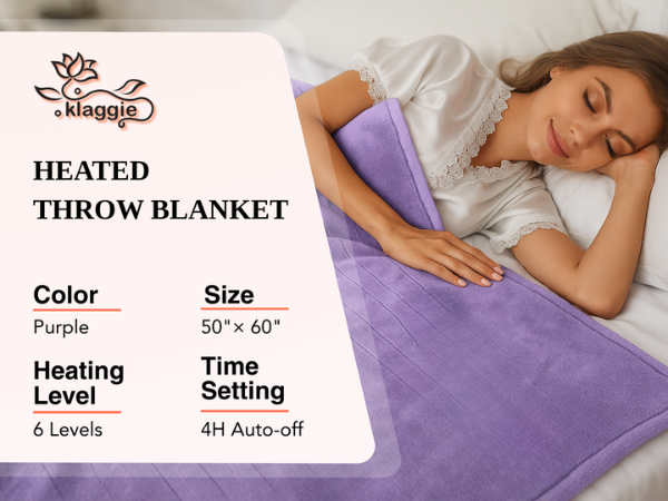 purple heated throw blanket
